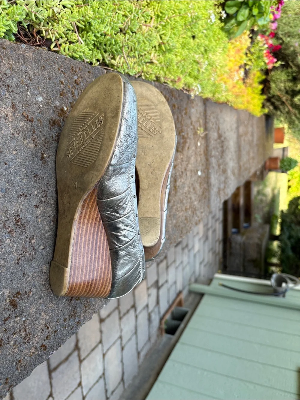 Seychelles Metallic Silver Wedge Flats